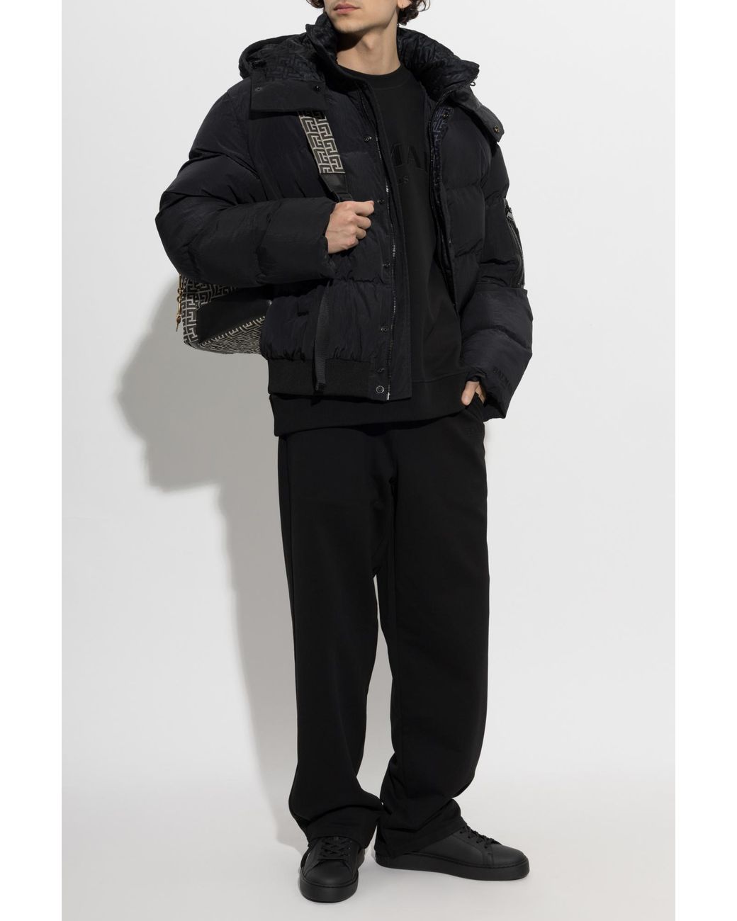 Balmain Black Sweatpants With Embroidered Logo for men