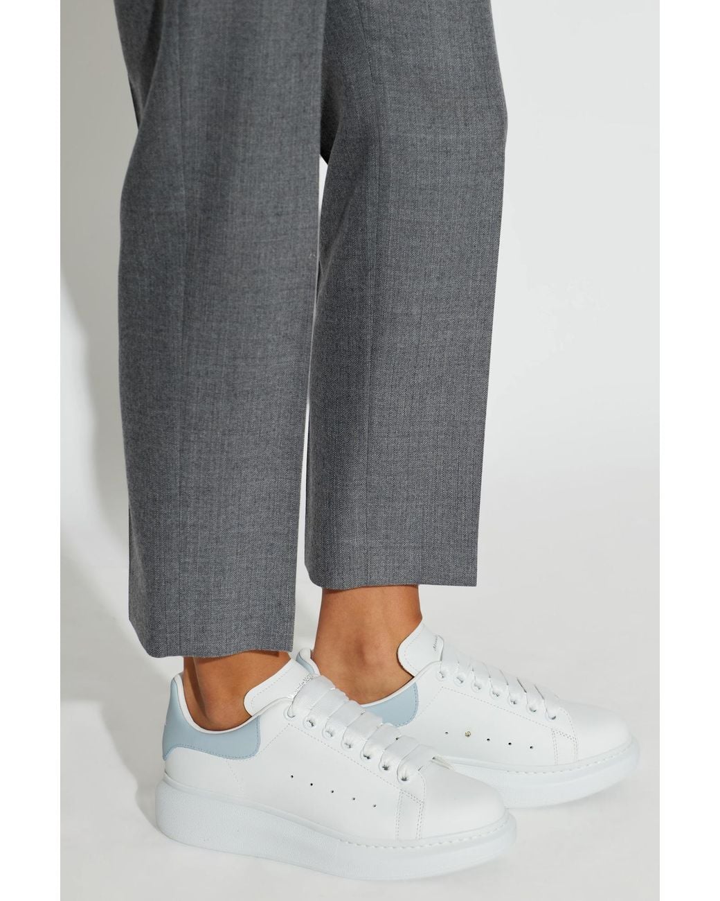 McQueen White Leather Shoes With Logo
