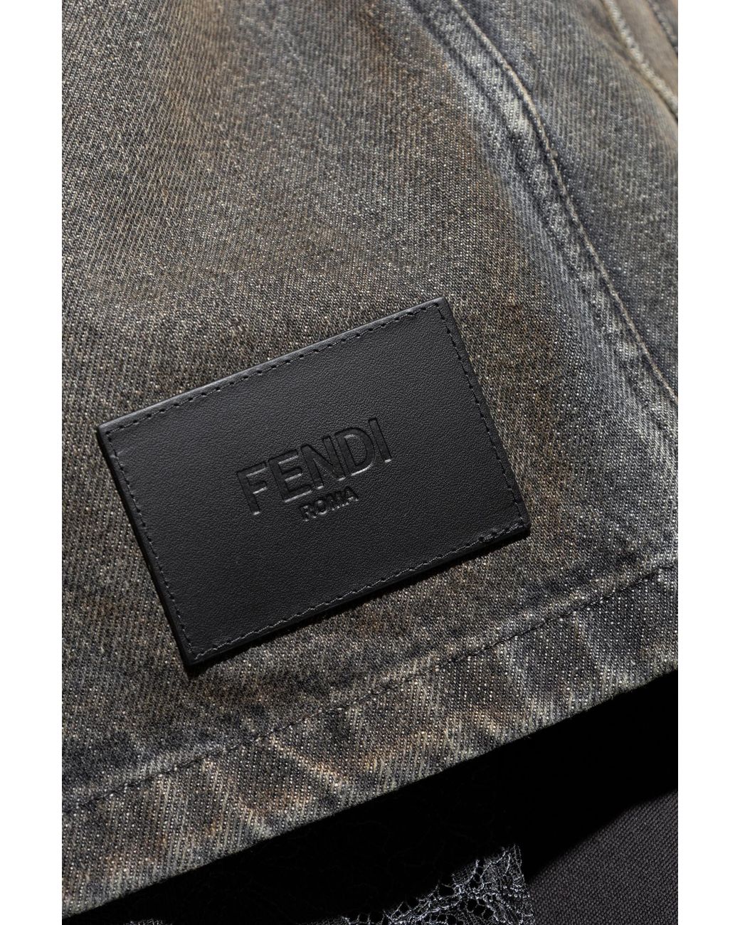 Fendi Gray Denim Jacket With 'Vintage' Effect for men