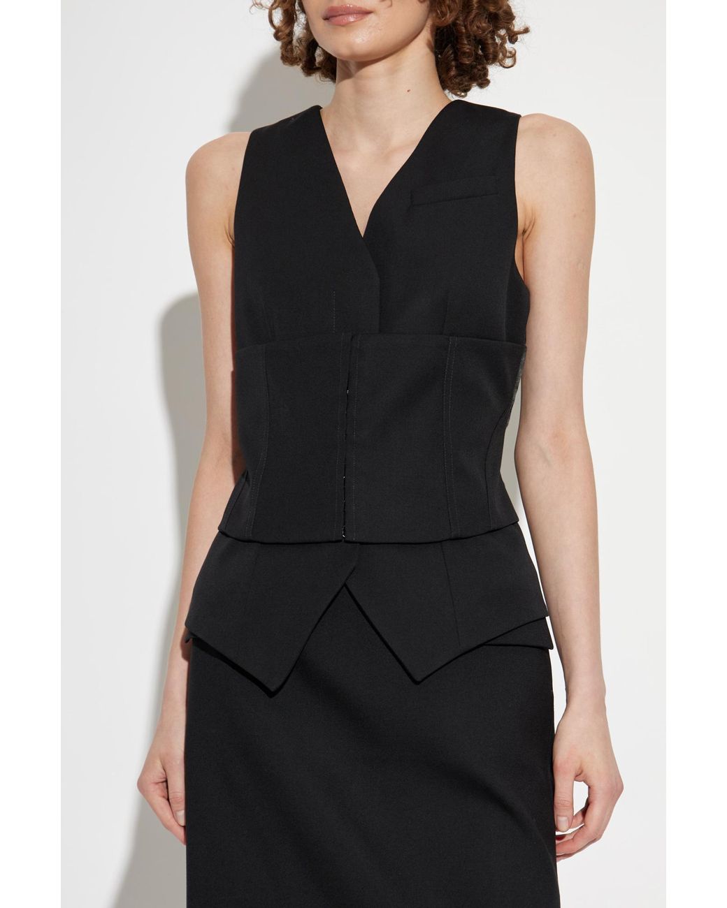 McQueen Black Wool Vest