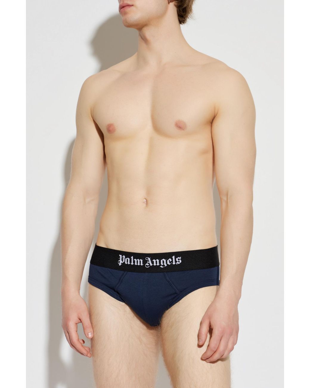 Palm Angels Blue Three-Pack Of Briefs With Logo for men