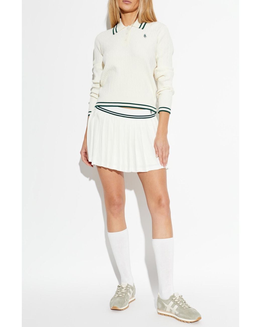 Sporty & Rich White Pleated Skirt