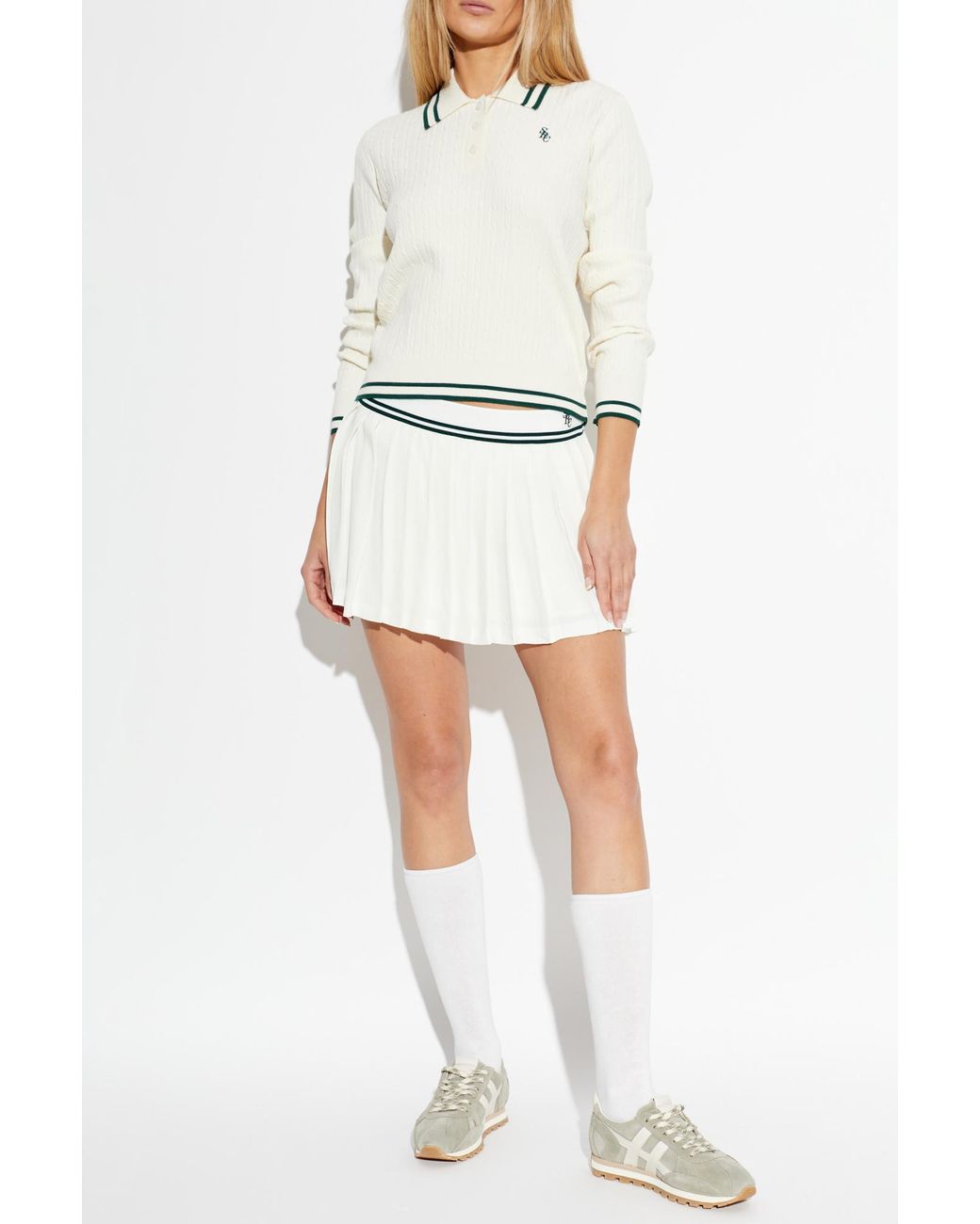 Sporty & Rich White Sweater With Collar