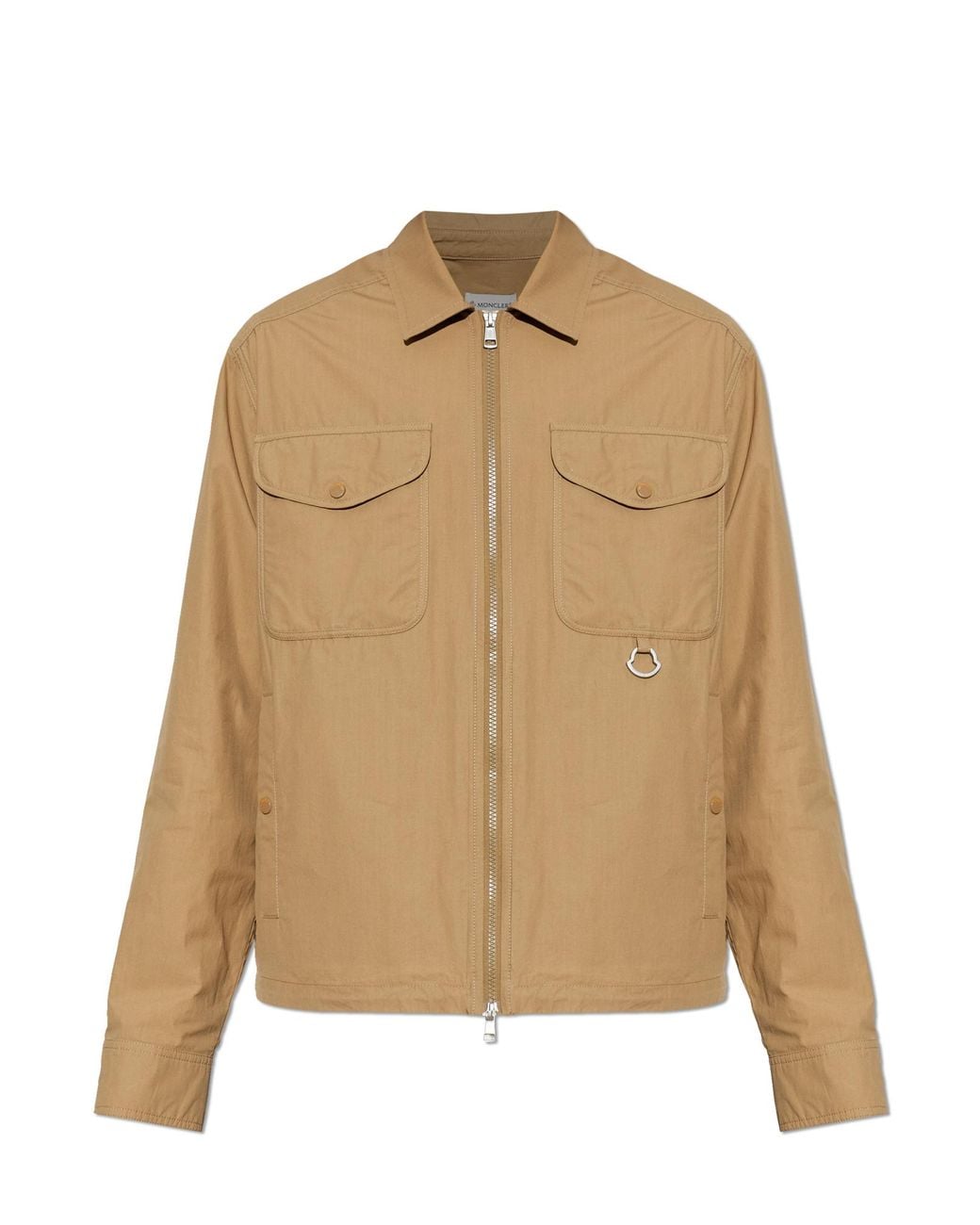 Moncler Natural Jacket With Logo Patch for men