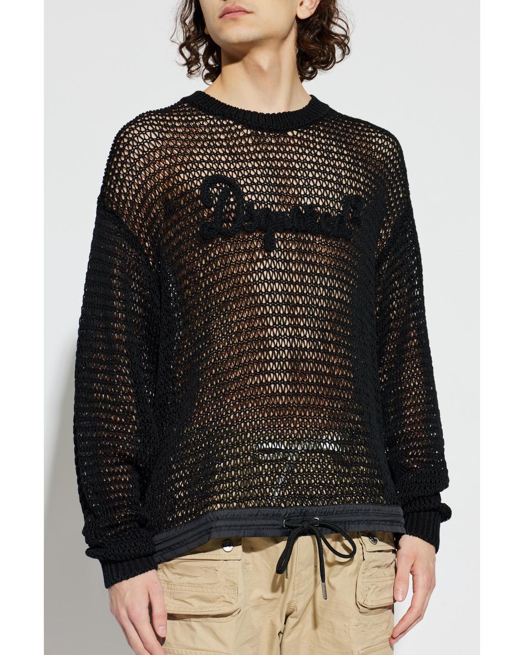DSquared² Black Transparent Sweater for men