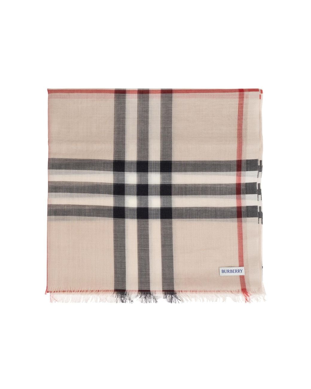 Burberry Natural Scarf With A Check Pattern