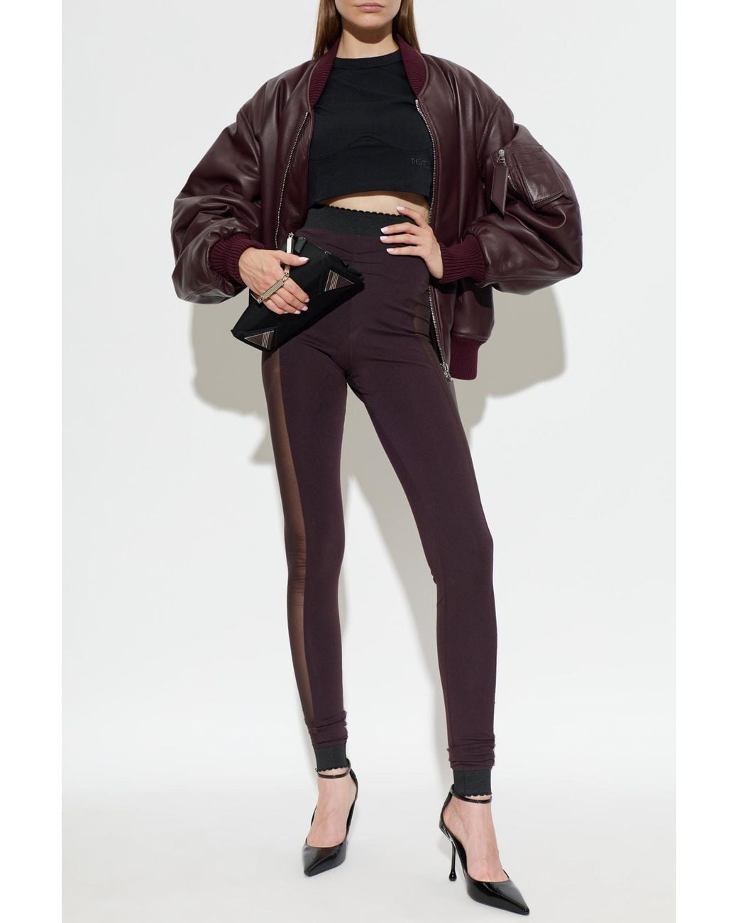 The Attico Purple Leggings With Logo