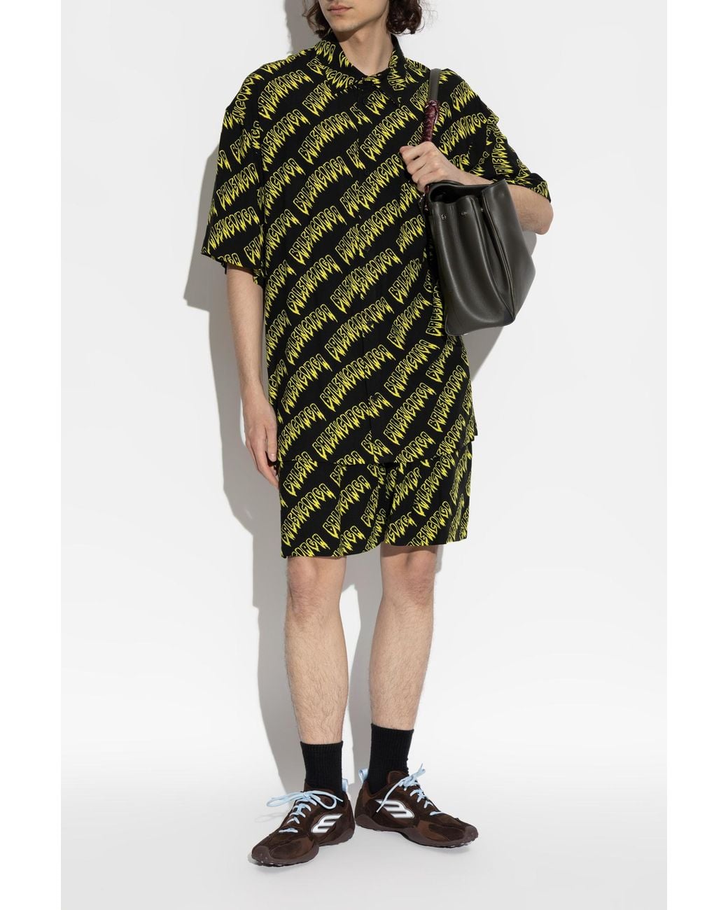 Balenciaga Green Patterned Shirt for men