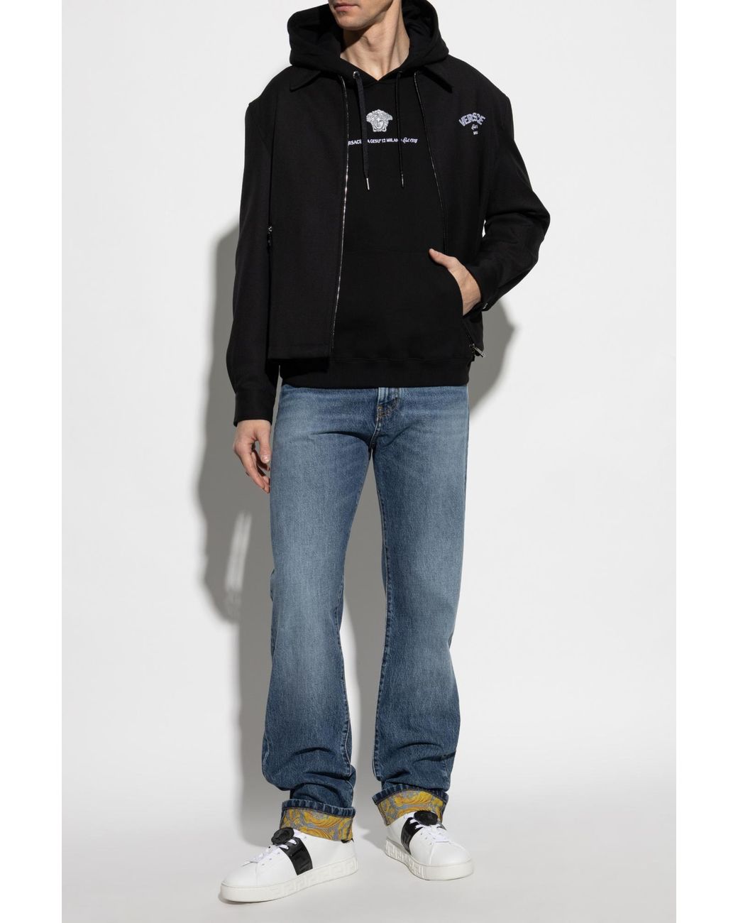 Versace Blue Patterned Jeans for men