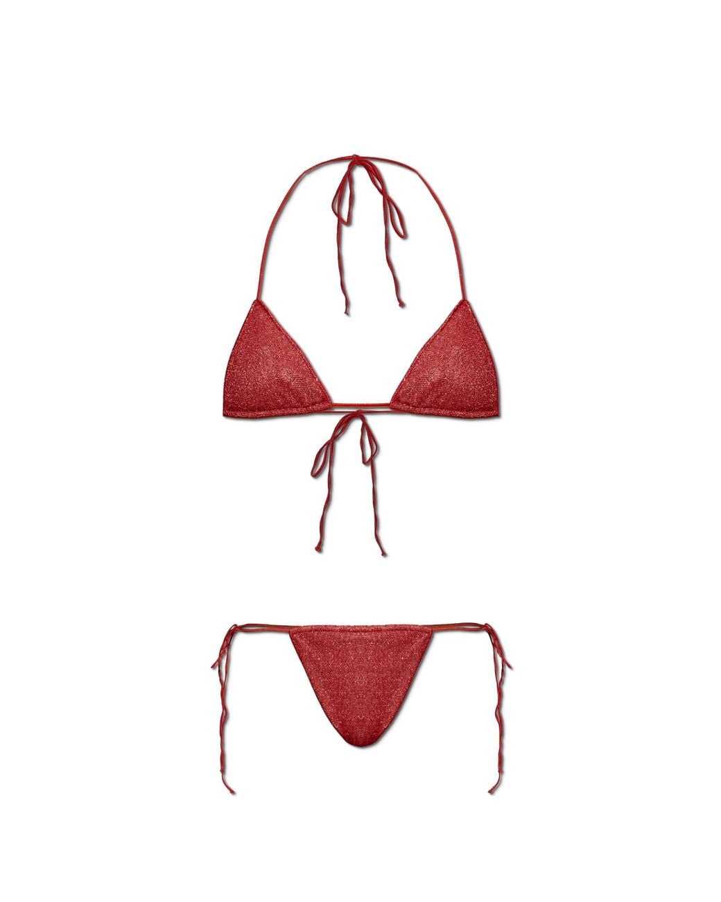 Oseree Red Two-Piece Swimsuit With Lurex Thread