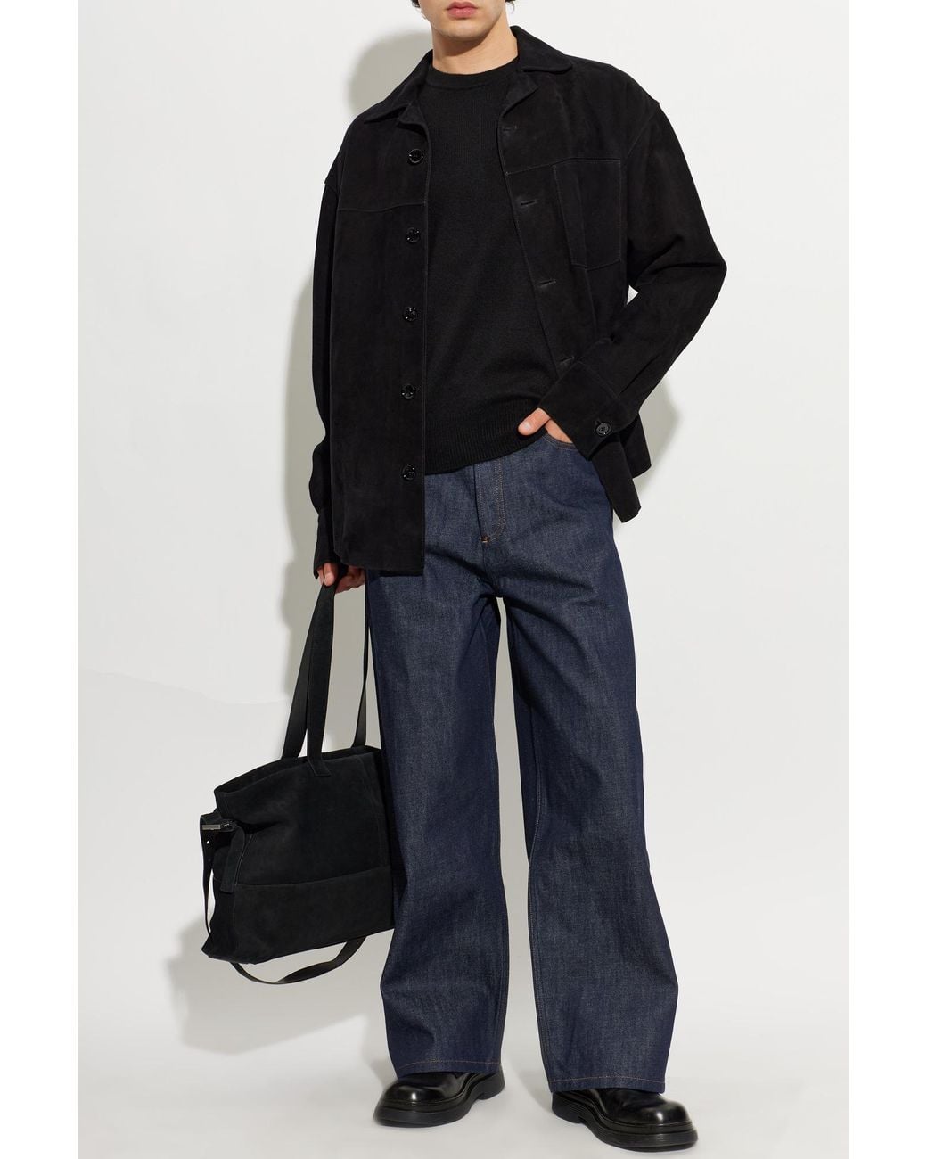 Rag & Bone Black Cashmere Sweater With A Crew Neck for men