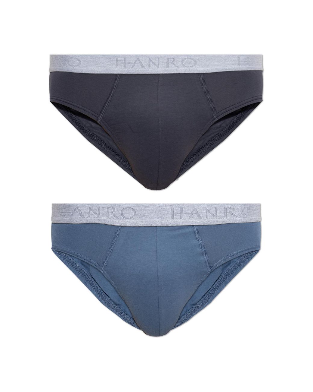 Hanro Blue Cotton Briefs From The 'Cotton Essentials' Collection for men