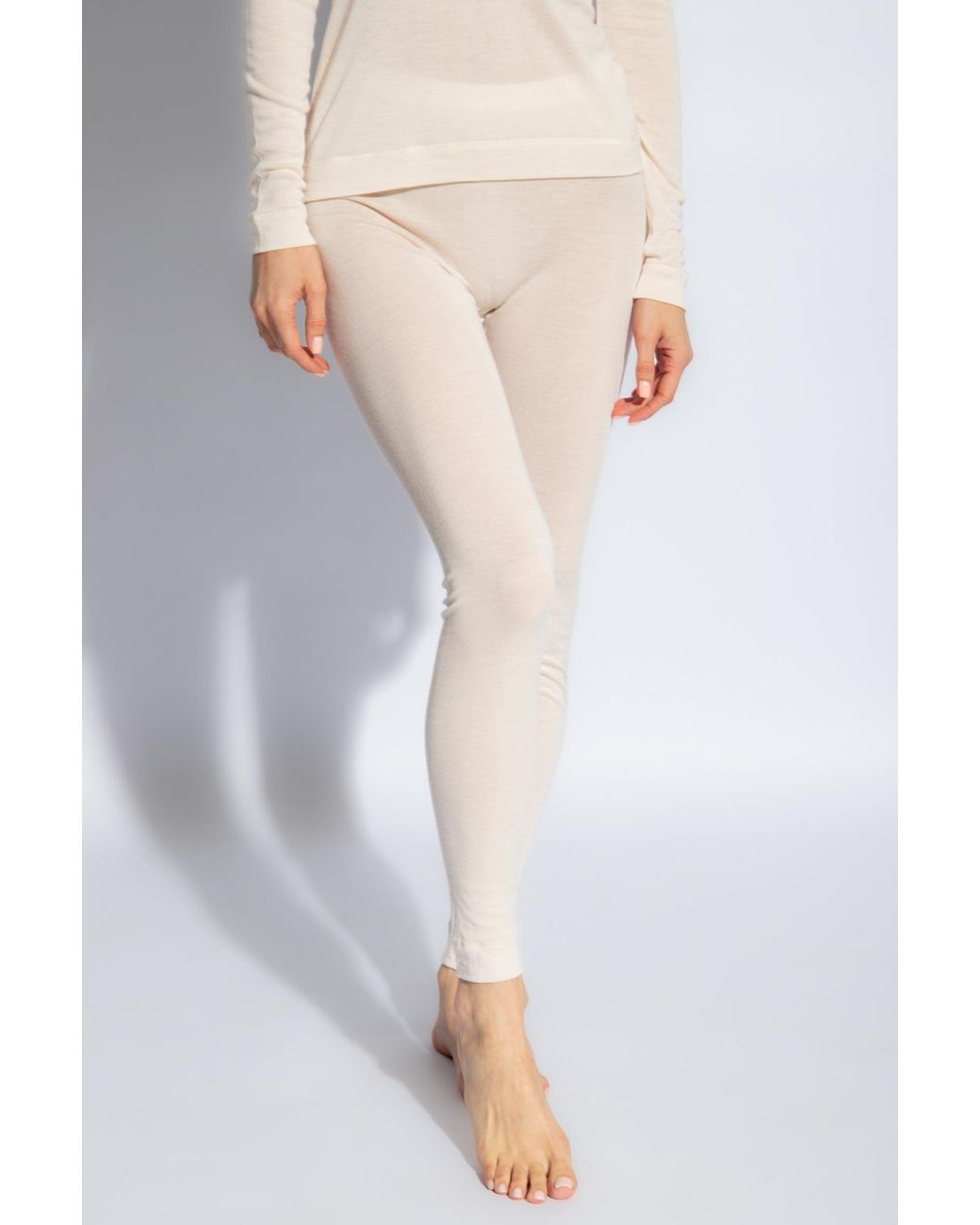 Hanro White Silk And Cashmere Leggings