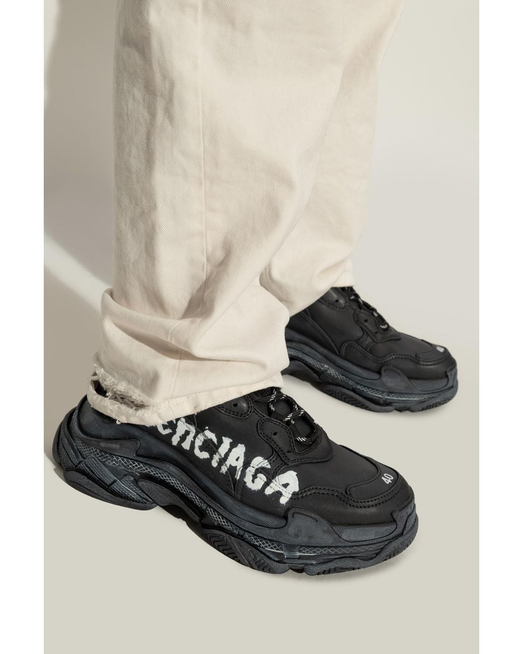 Balenciaga Black Sports Shoes 'Triples S'