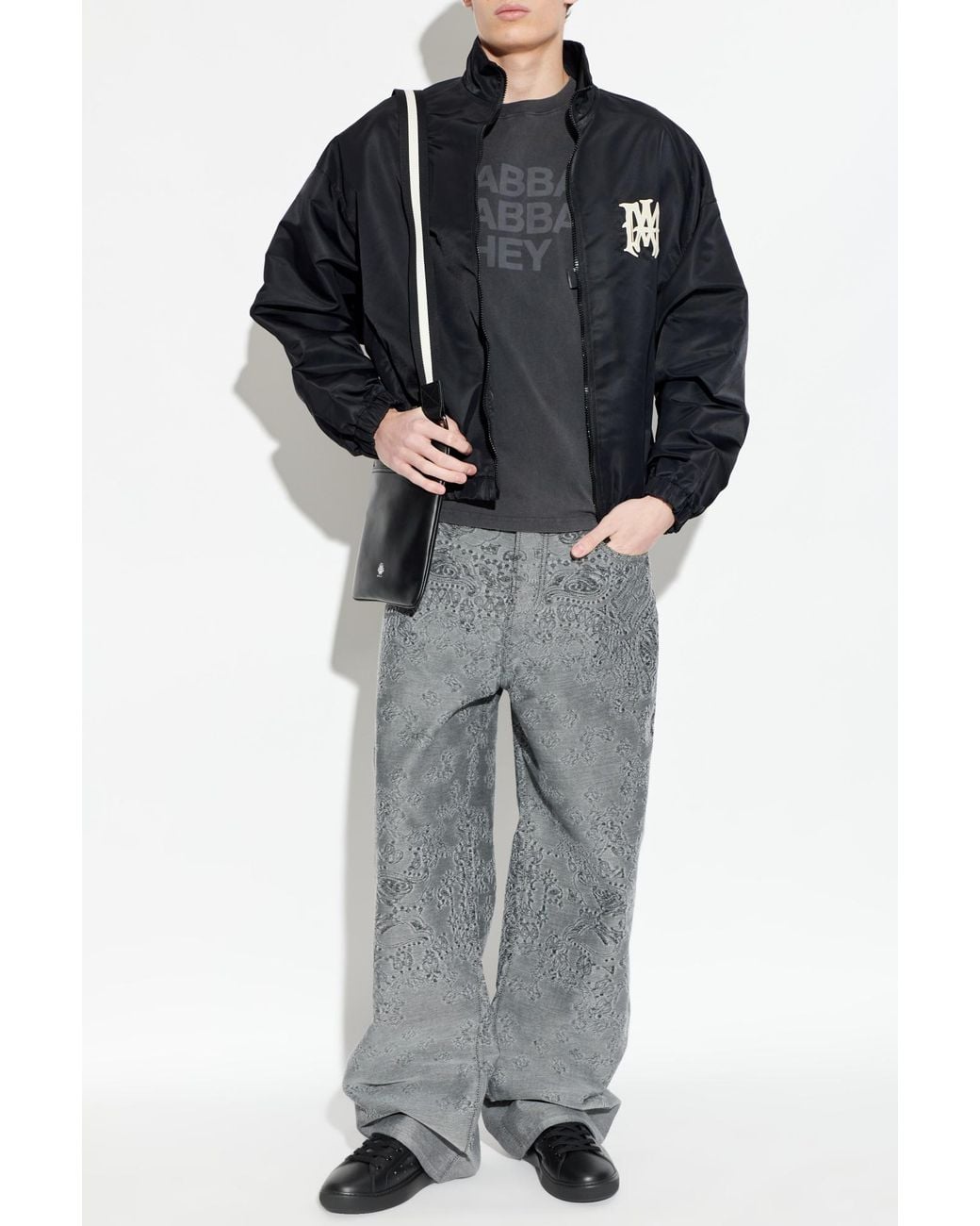 Amiri Gray Jeans With Paisley Pattern for men