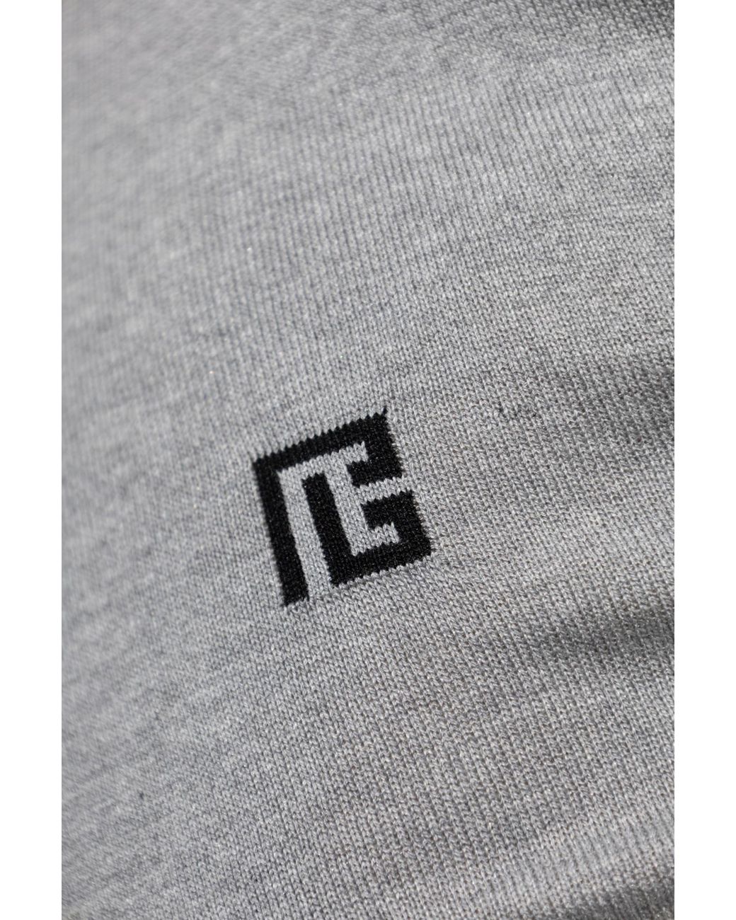 Balmain Gray Sweater With A Crew Neck for men