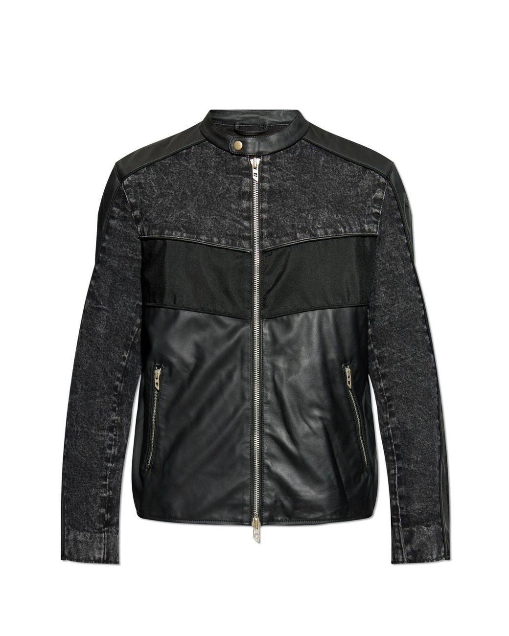 DIESEL Black Jacket L-Leopol for men