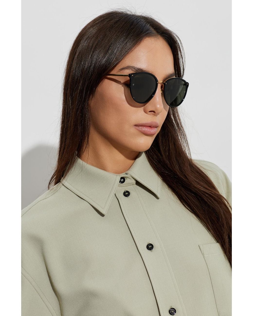 Linda Farrow Black "Calthorpe" Sunglasses
