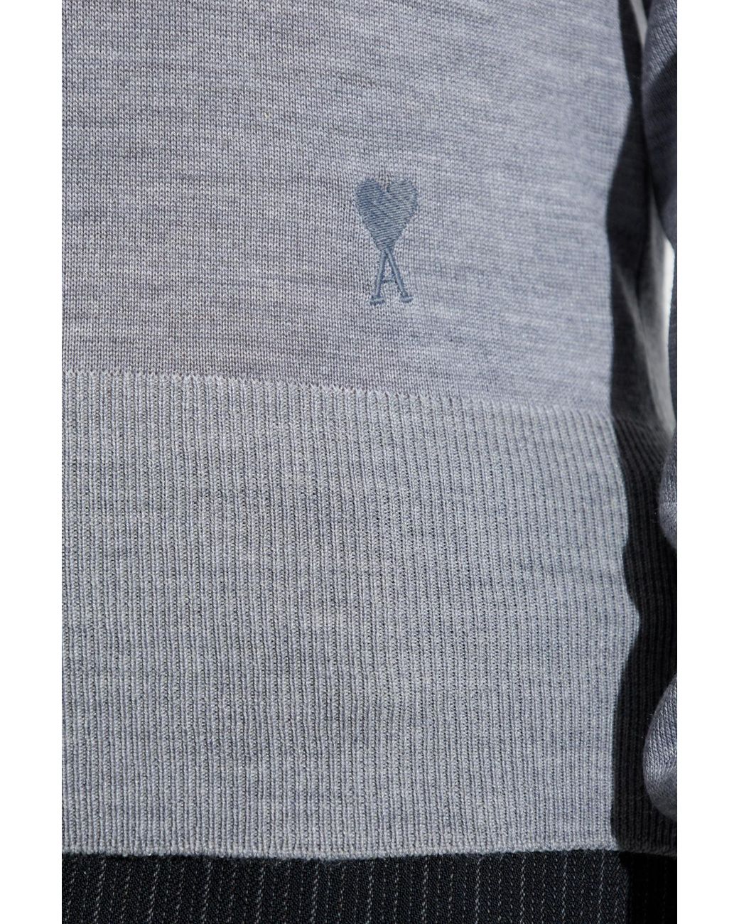 AMI Gray Thin Wool Sweater