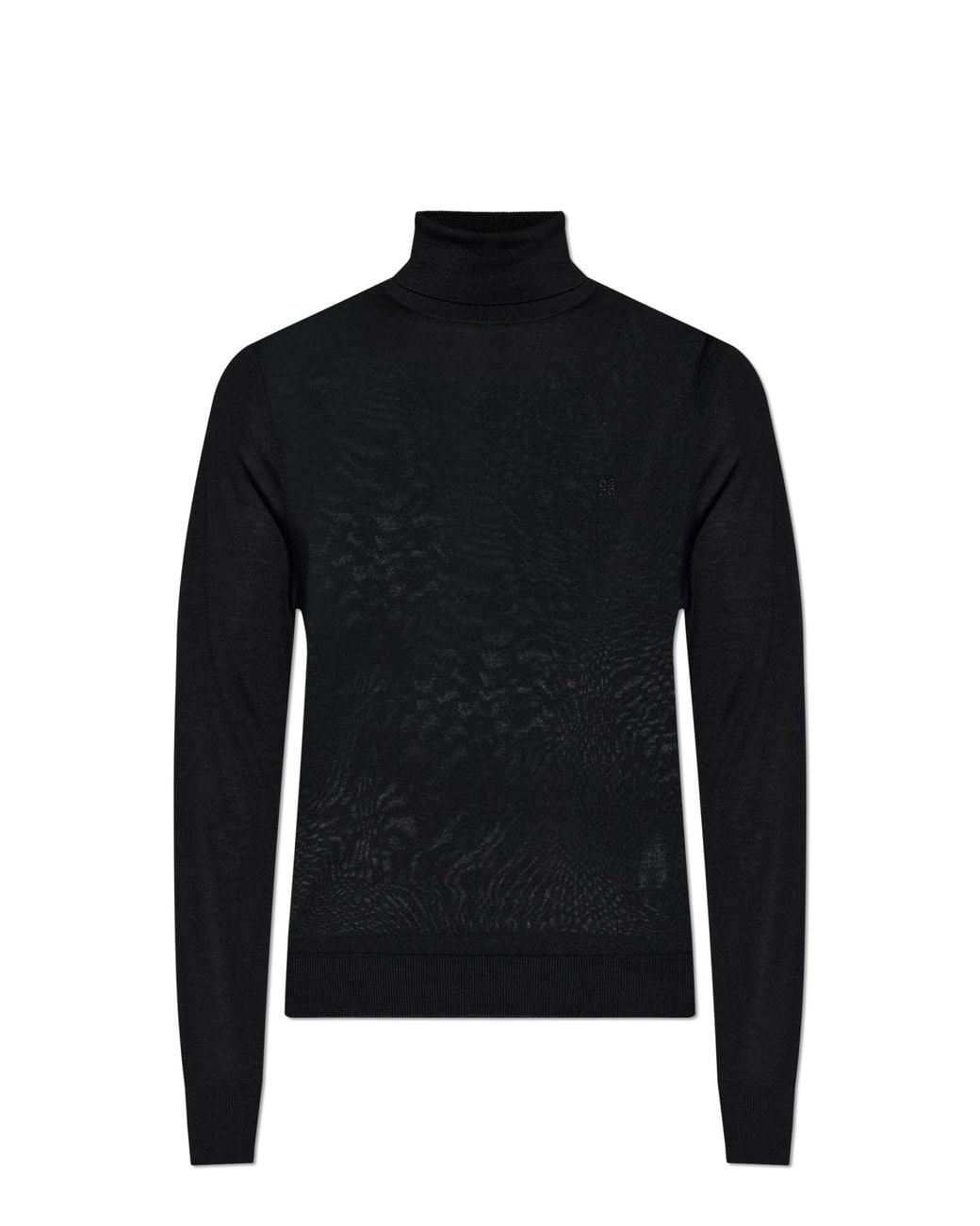 DSquared² Black Wool Turtleneck With Embroidered Logo for men