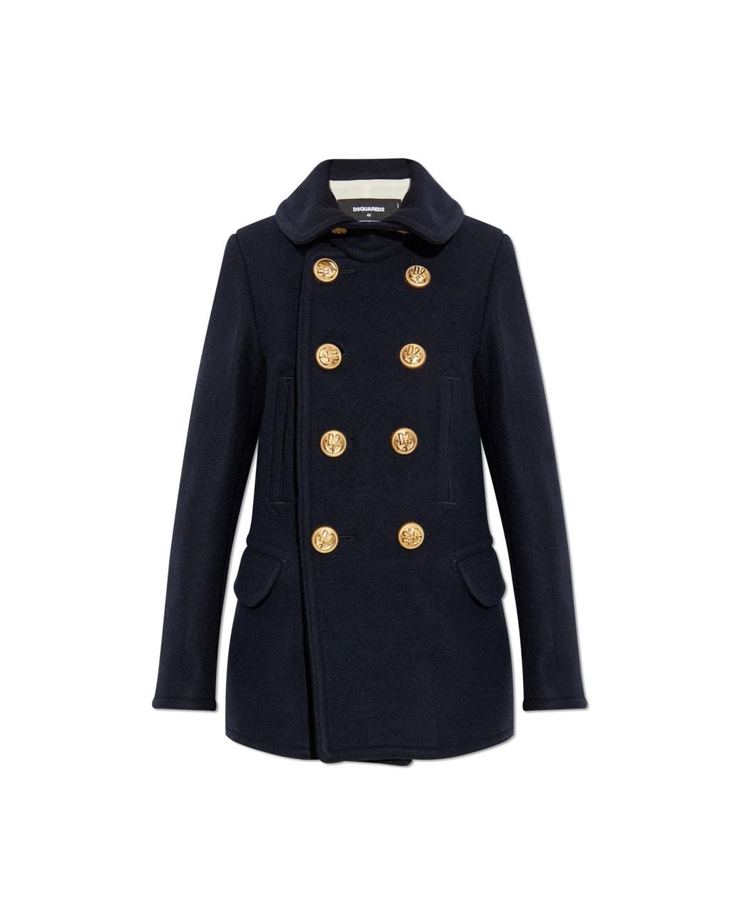 DSquared² Blue Wool Coat
