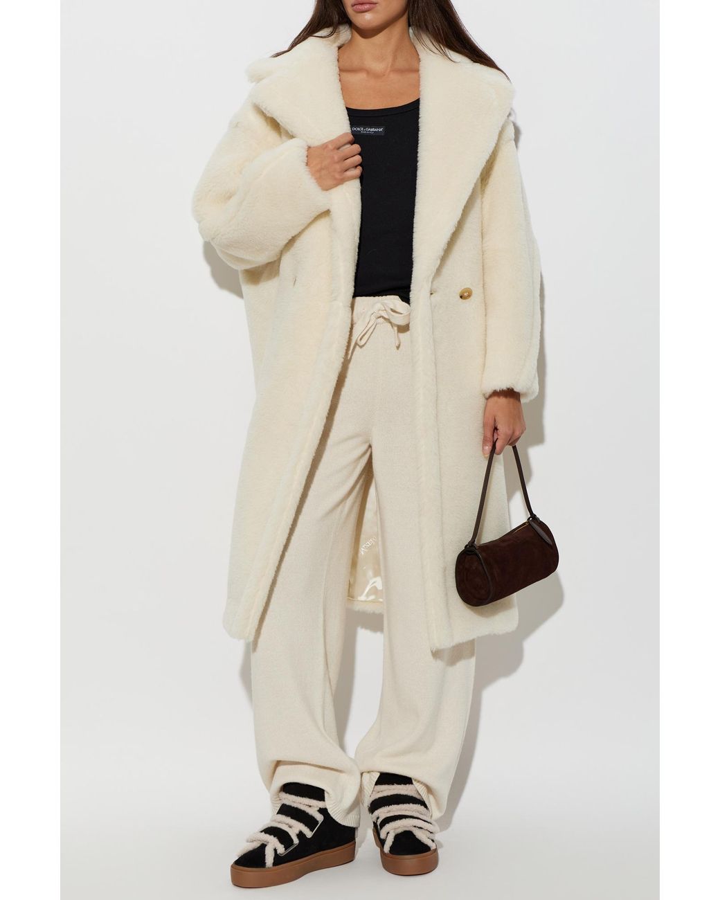 Max Mara White Fur Coat "Tedgirl"
