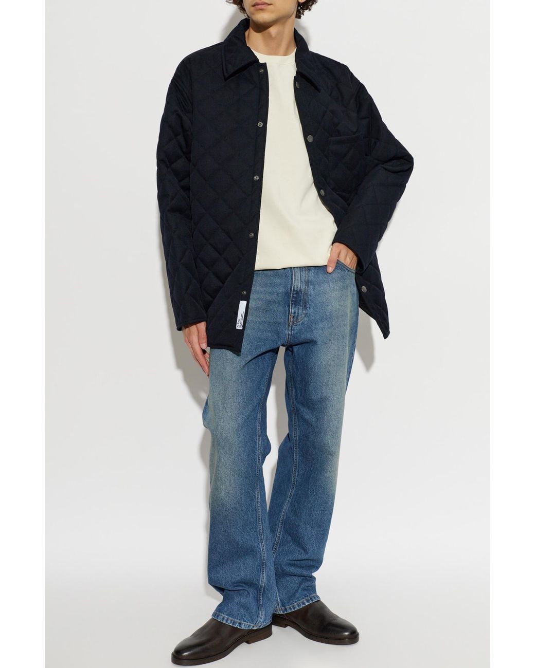 A.P.C. Blue Quilted Jacket 'Georges' for men