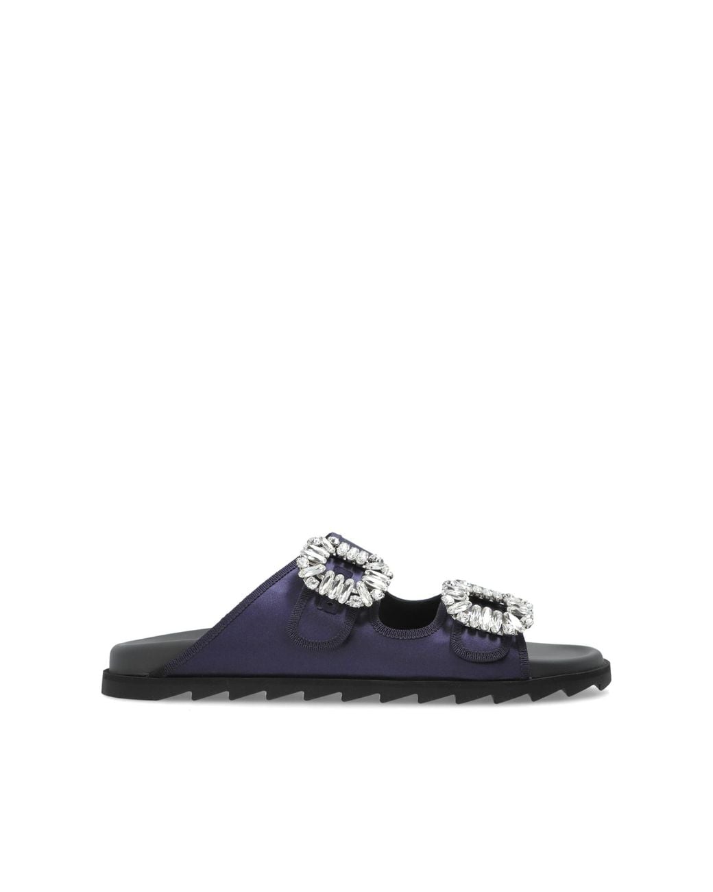 Roger Vivier Blue Slidy "Viv" Slides