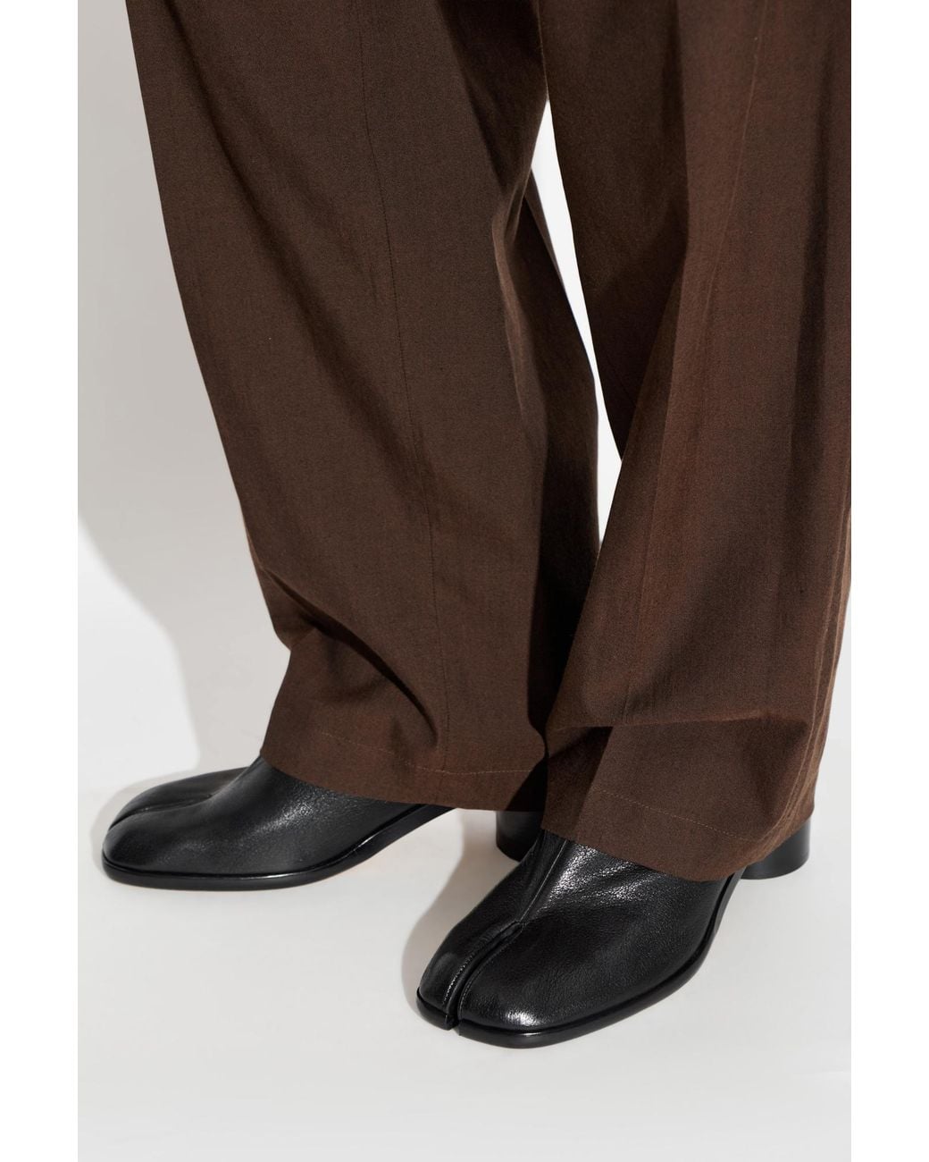 Maison Margiela Black Heeled Shoes With "Tabi" Cut-Out for men