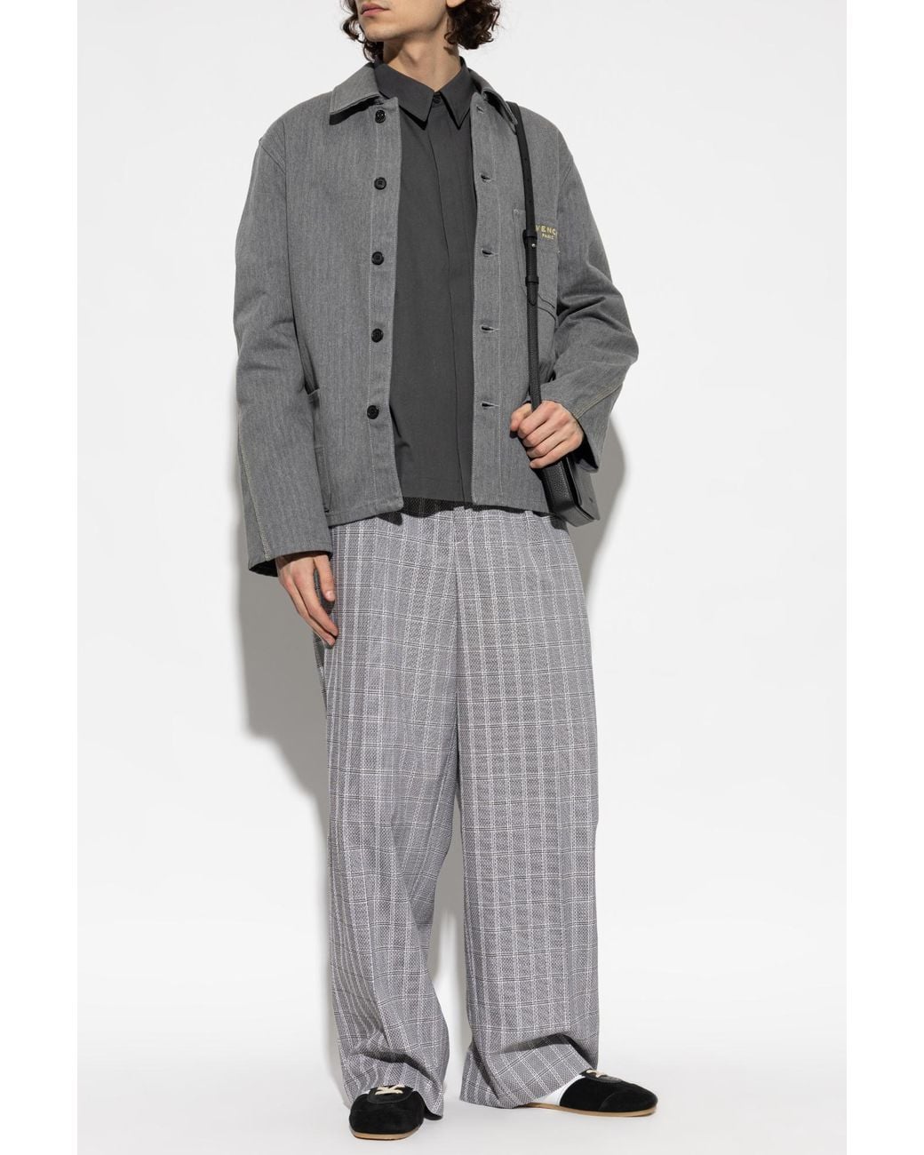 Givenchy Gray Denim Jacket With Logo for men