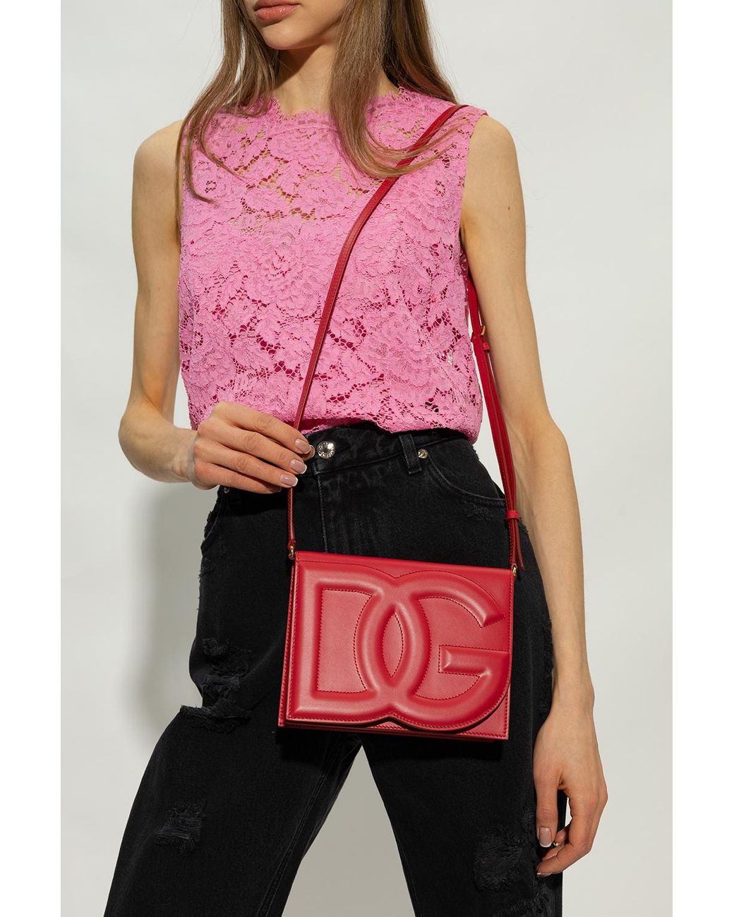Dolce & Gabbana Red Shoulder Bag With Logo