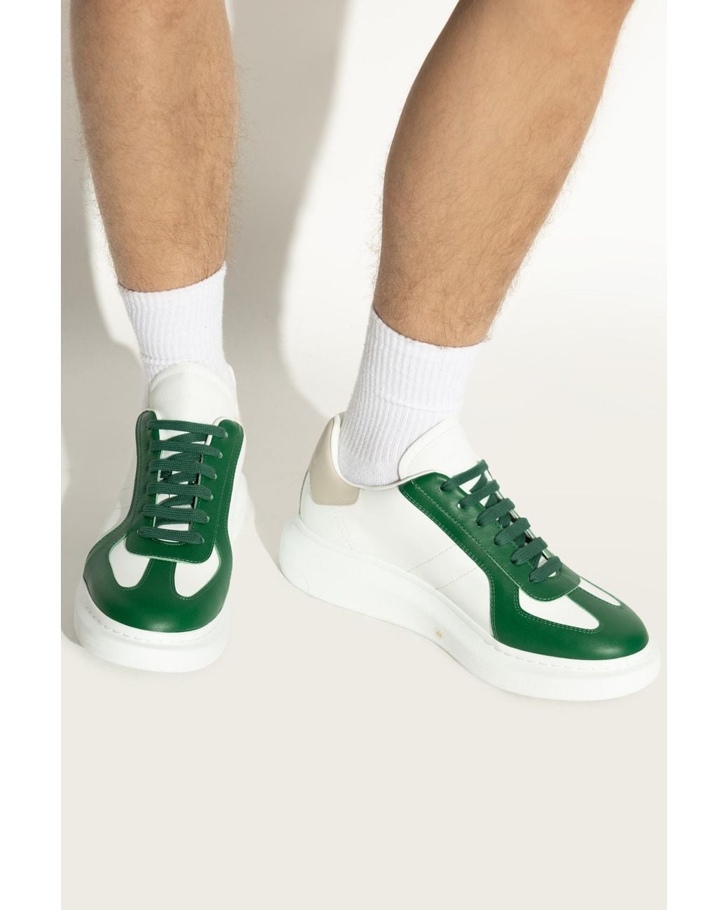 McQueen Green Sports Shoes With Logo for men