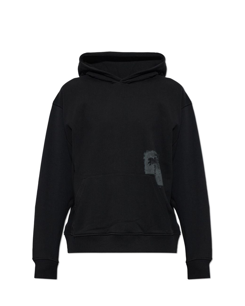 Palm Angels Black Cotton Sweatshirt With Print for men