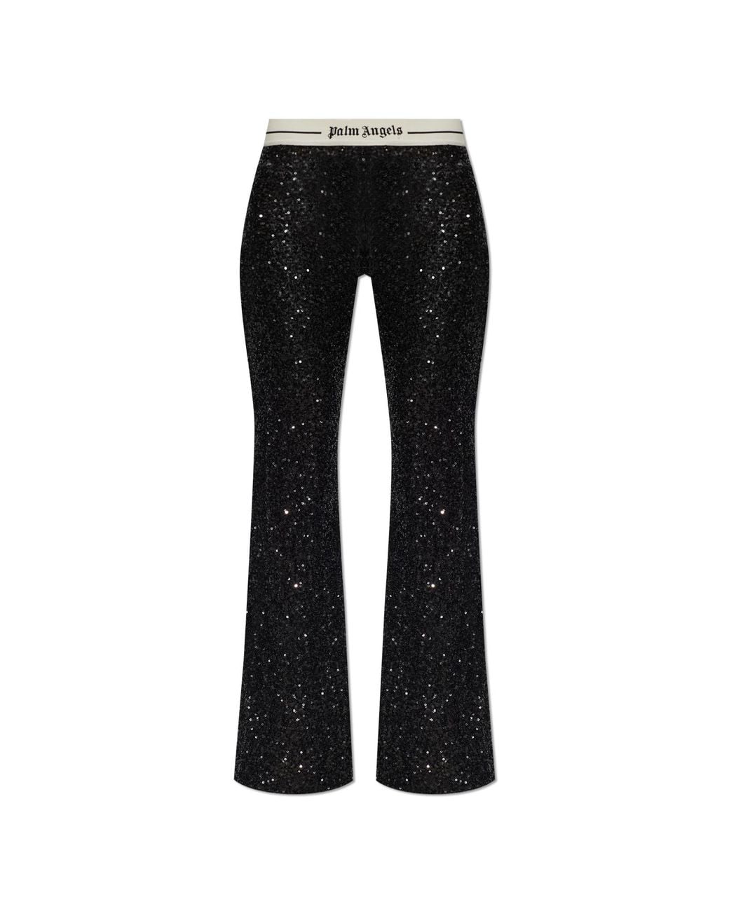Palm Angels Black Sequin Trousers