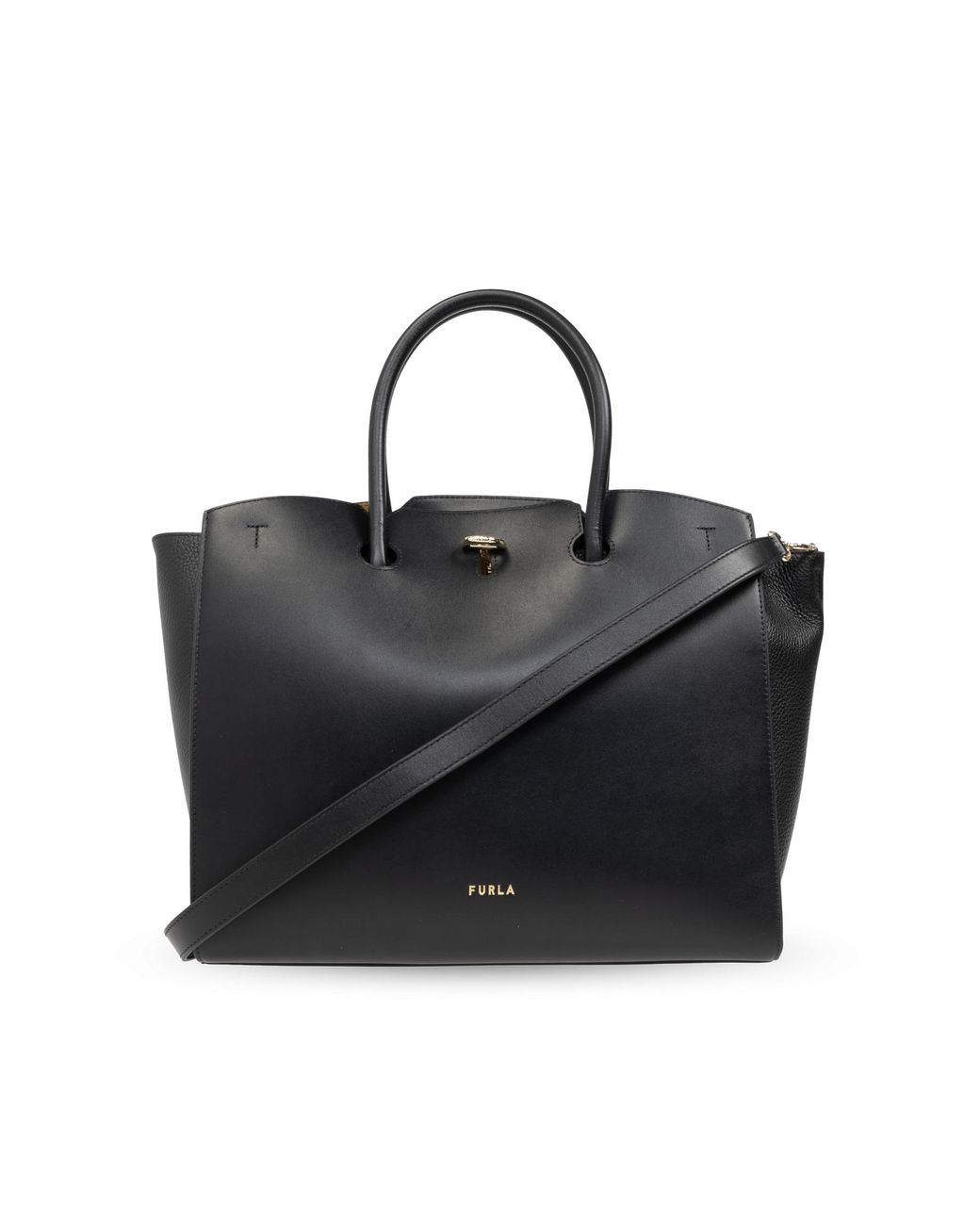 Furla `Genesi` Shopper Bag in Black | Lyst