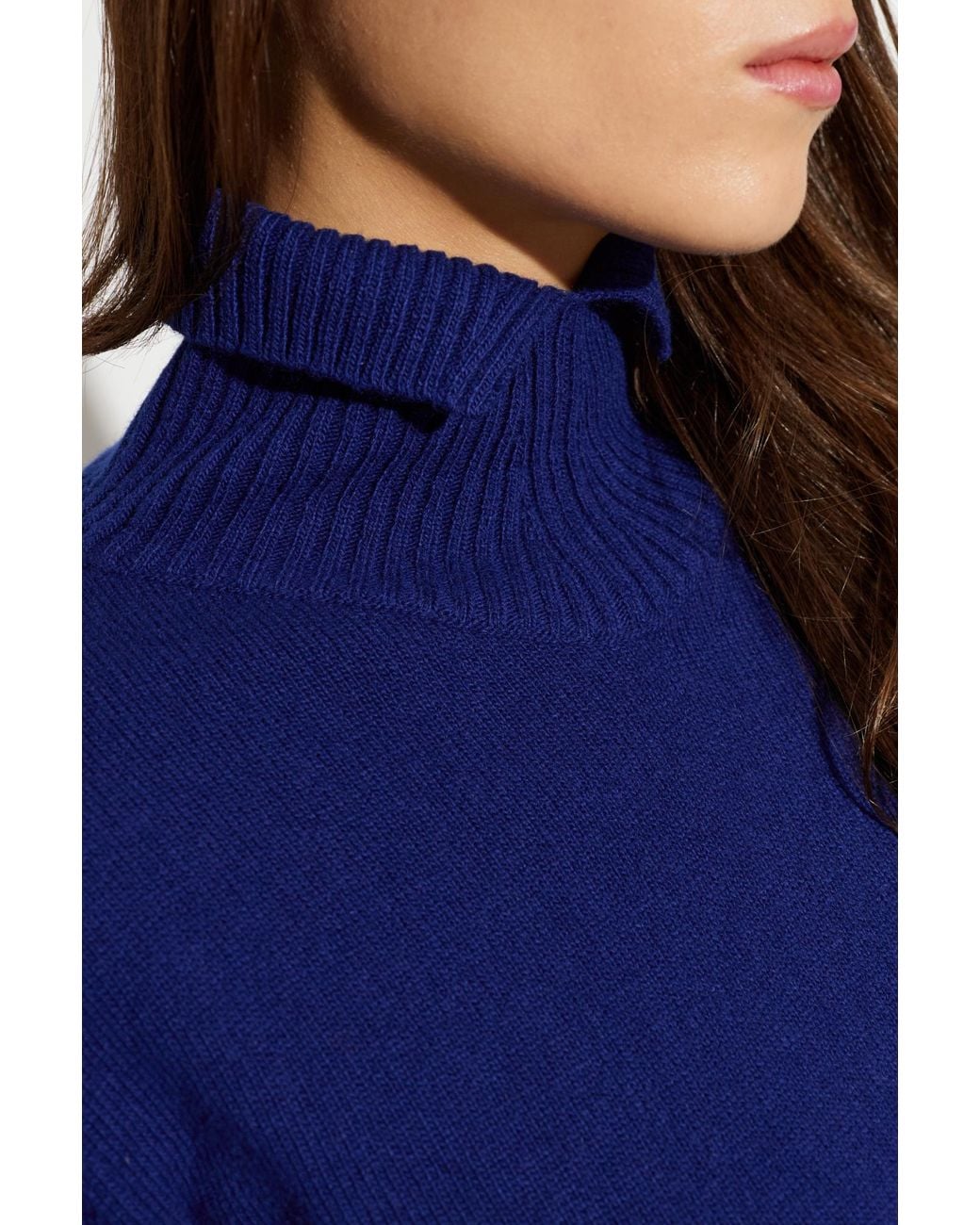 Jil Sander Blue Wool Turtleneck
