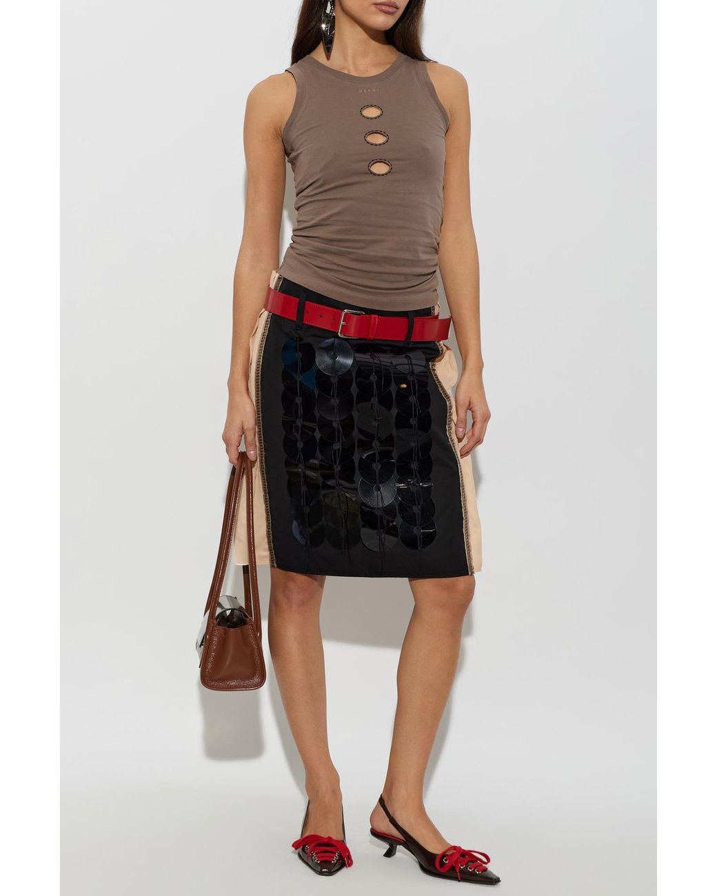 Marni Black Skirt With Appliqués