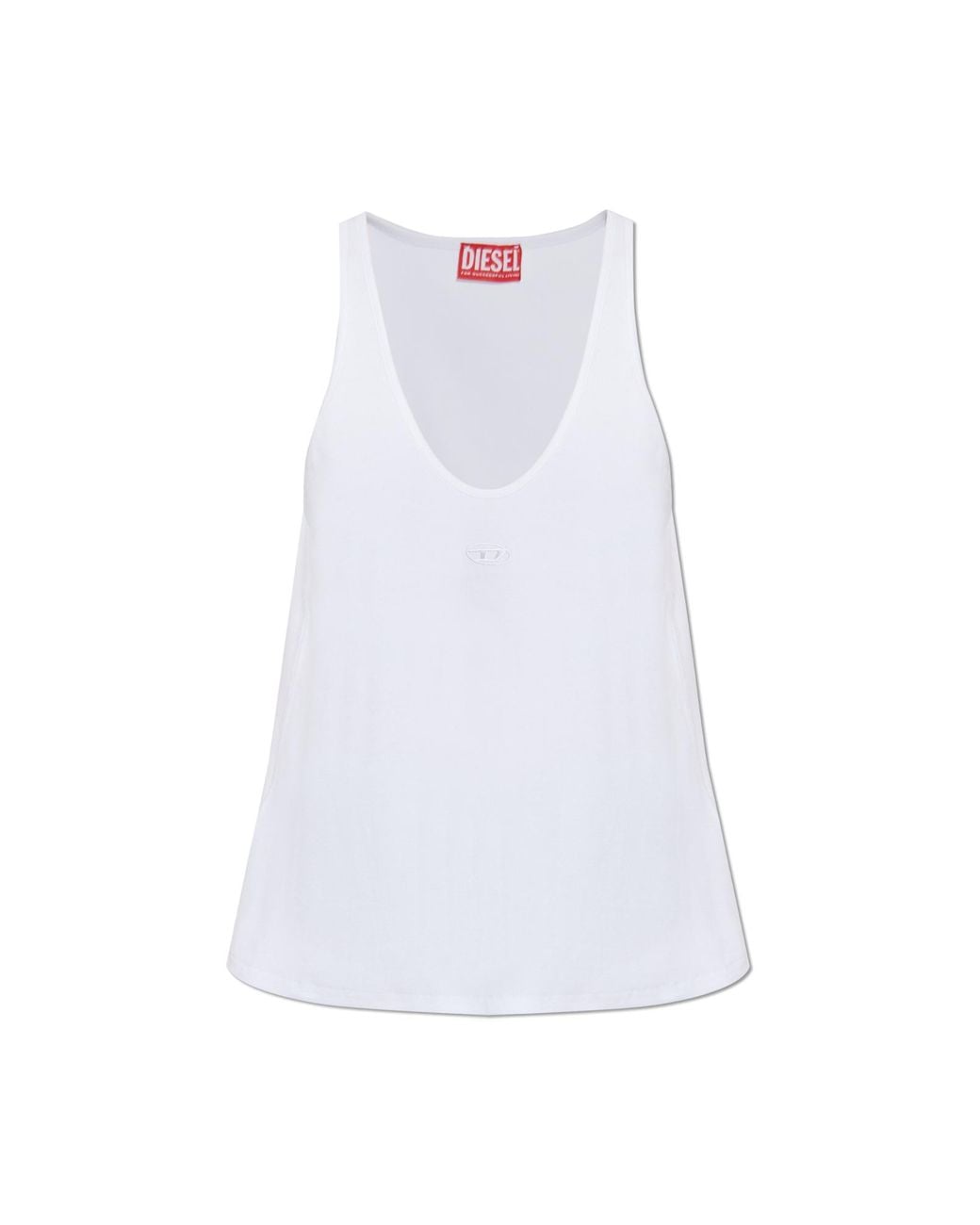 DIESEL White Ribbed Top "T-Ipsya-Lkds"