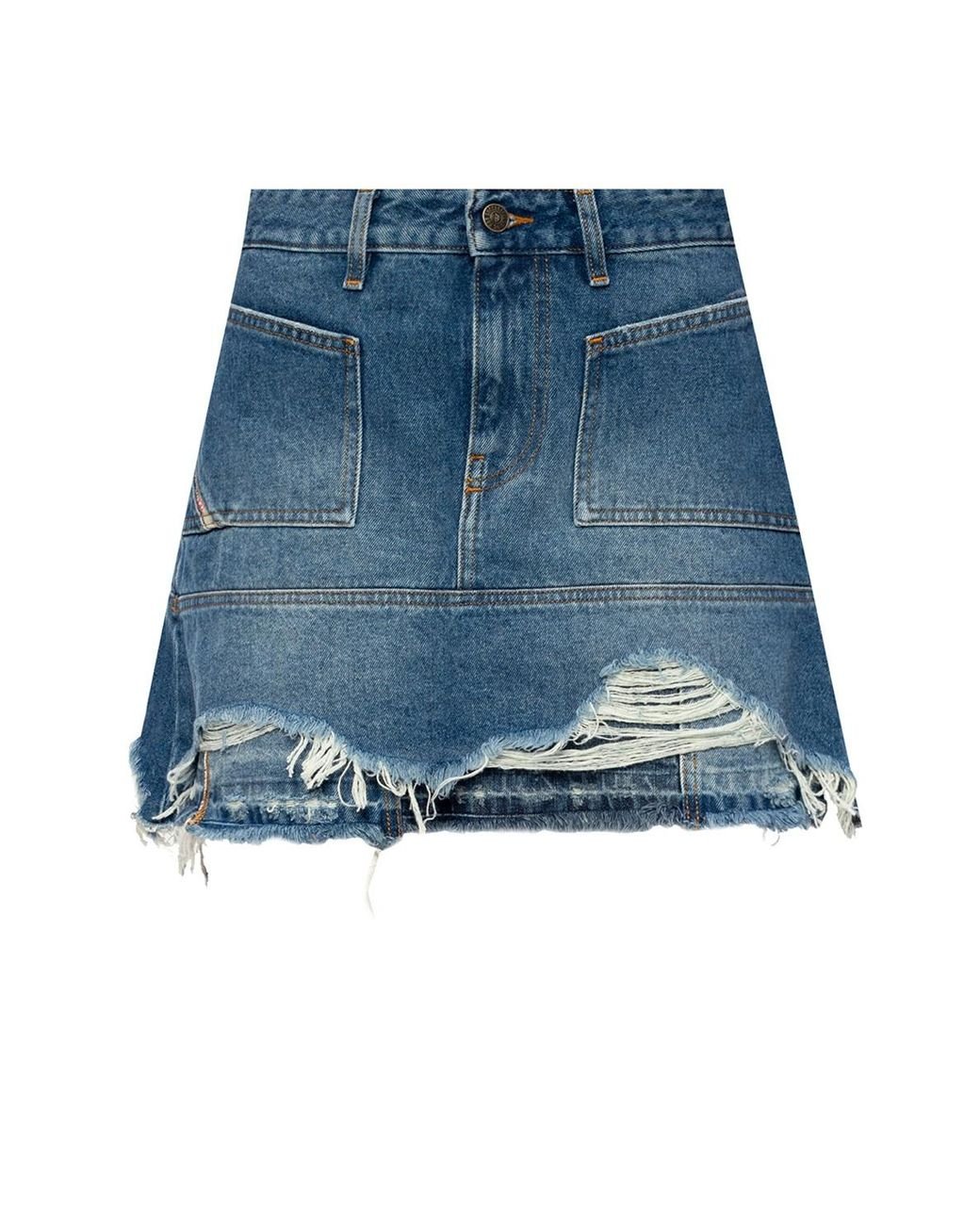DIESEL Denim Skirt in Blue Lyst