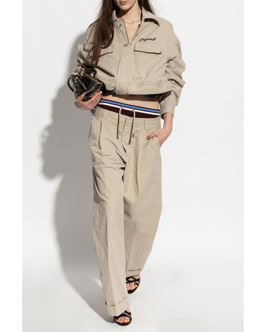 DSquared² Natural Loose-Fit Trousers