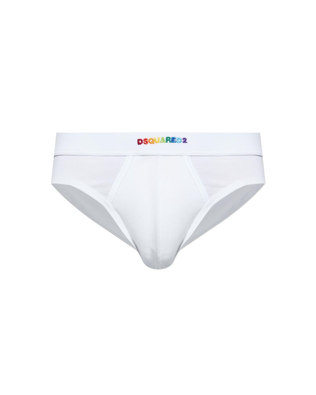 DSquared² White Cotton Briefs With Logo for men