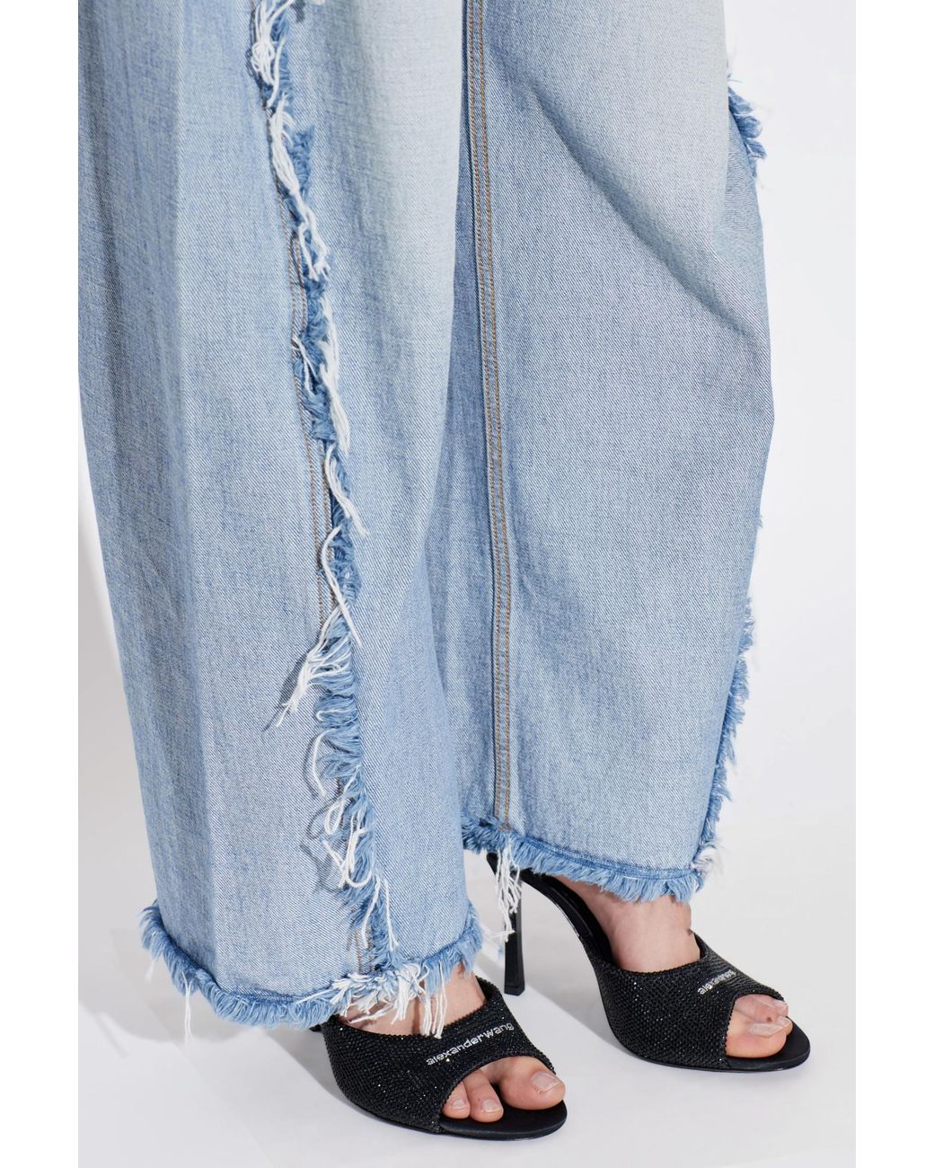 Alexander Wang Blue Heeled Mules 'Cher'