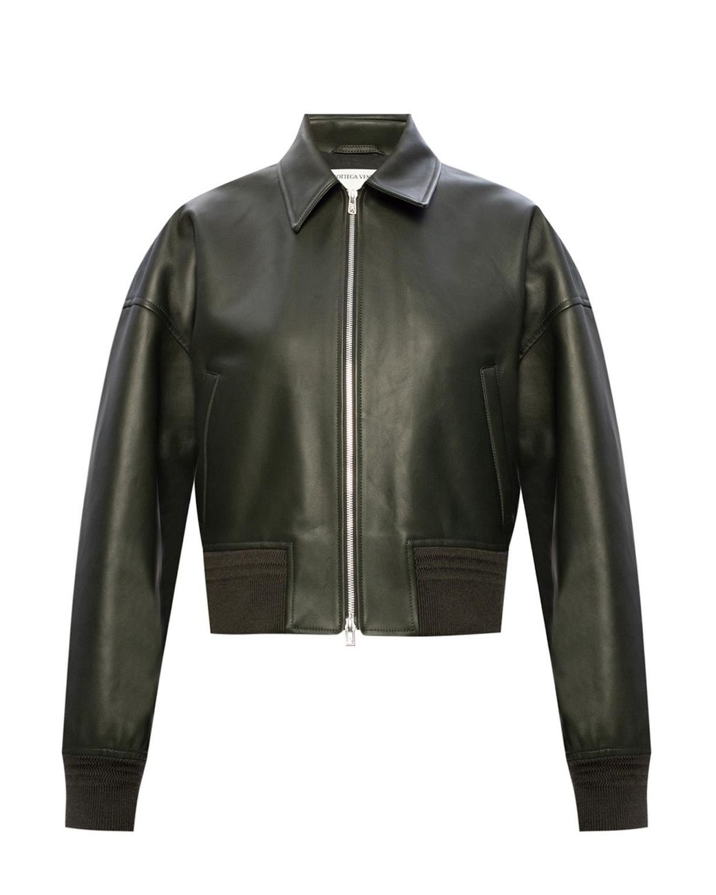 Bottega Veneta Leather Jacket Green - Lyst