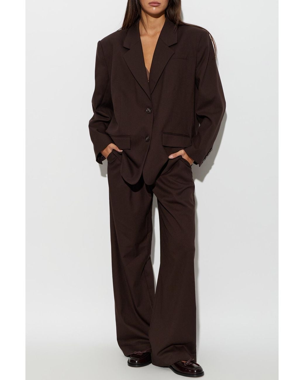 Gestuz Brown Pleated Trousers 'Gzpaula'