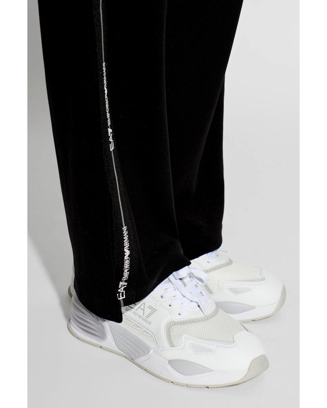 EA7 White Sports Shoes With Reflective Details
