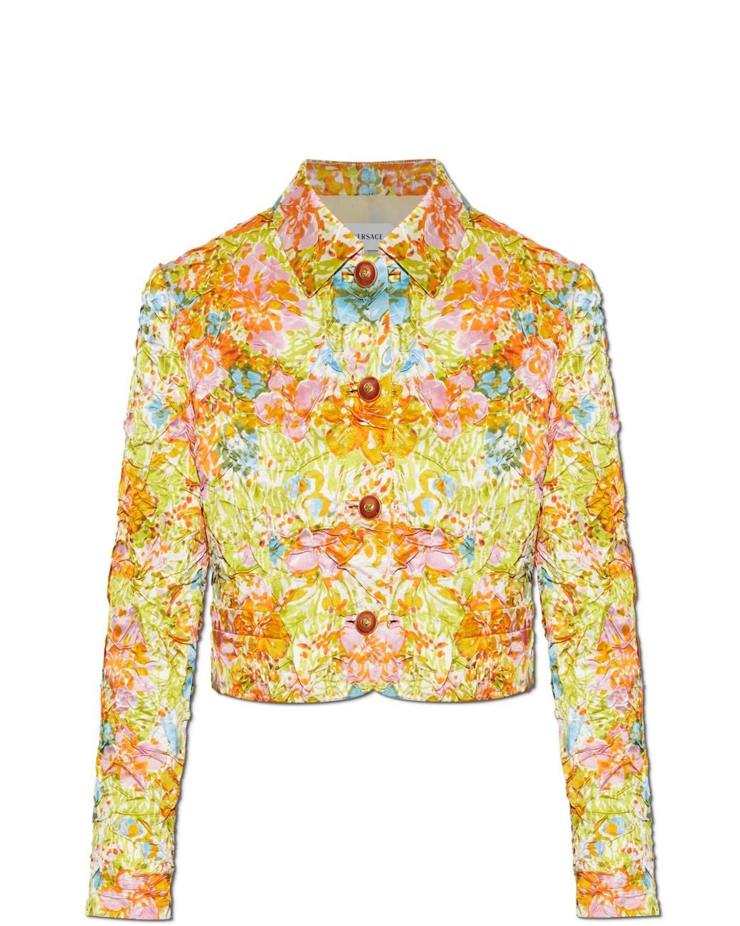 Versace Yellow Short Crinkled Jacket
