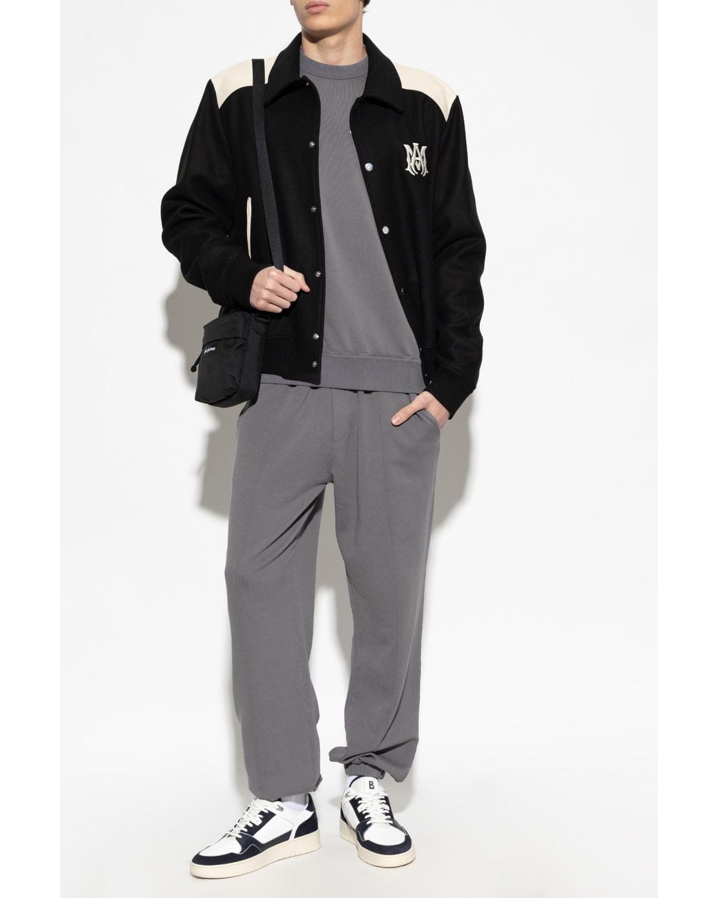 Eleventy Gray Sweatpants With Stitching On The Legs for men