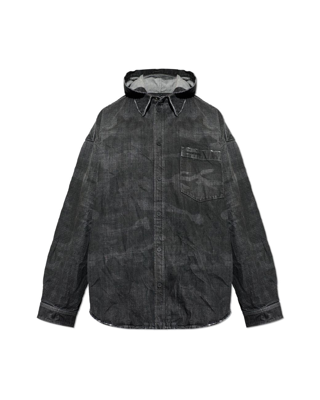 Balenciaga Gray Denim Jacket With 'Vintage' Effect for men