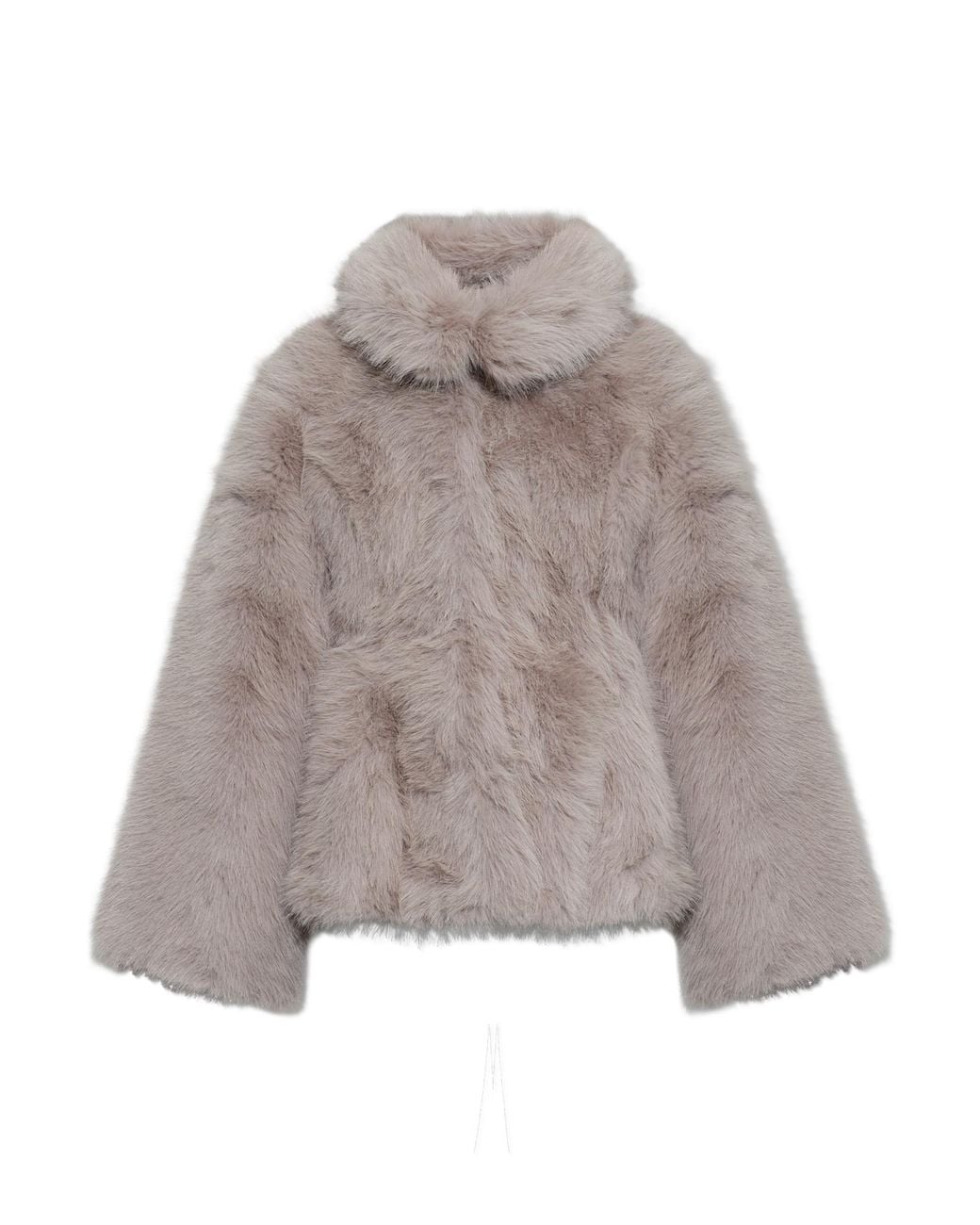 ROTATE BIRGER CHRISTENSEN Brown Short Faux Fur Jacket