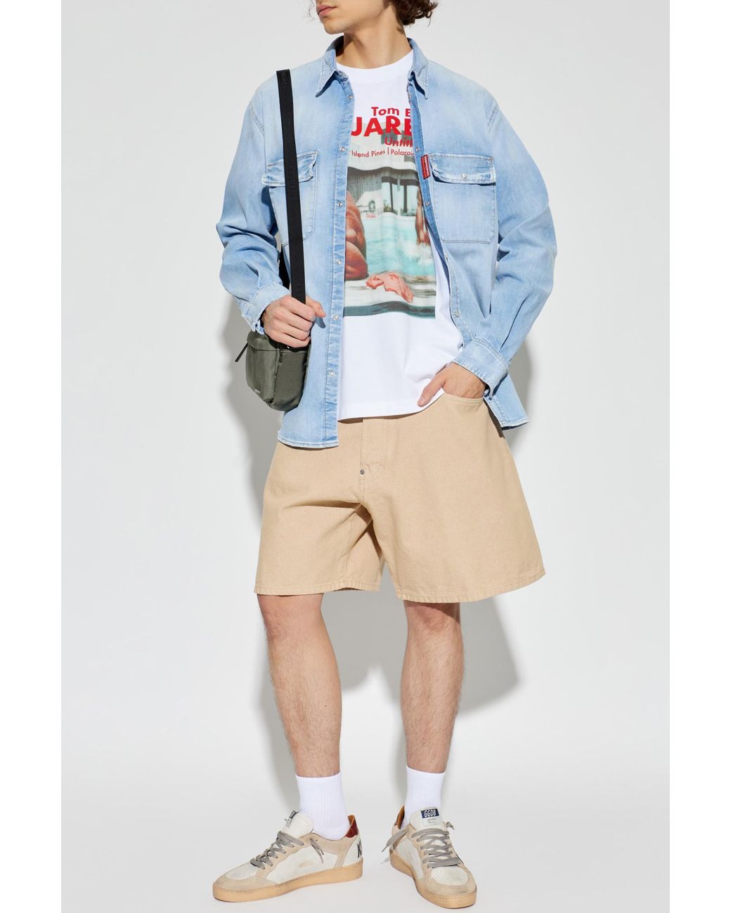 DSquared² Natural 'Boxer' Denim Shorts for men